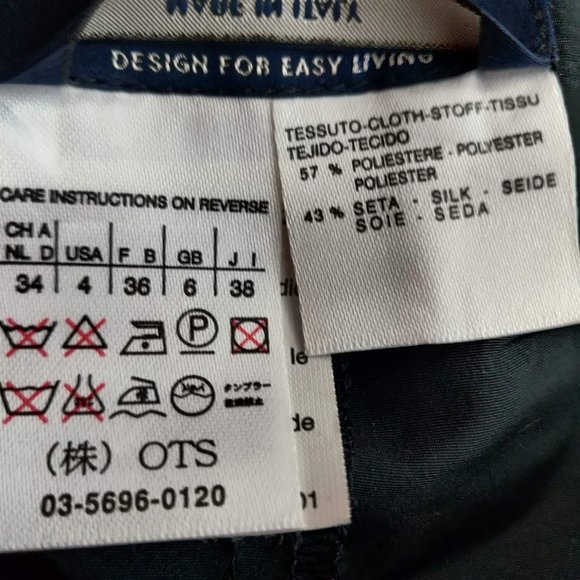 'S Max Mara Womens Black Polyester Silk Nylon Feel Belt Short Pencil Skirt US 4 - Picture 7 of 8